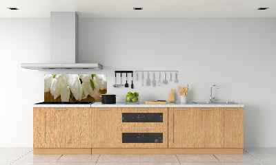 Spatscherm keuken Witte tulpen