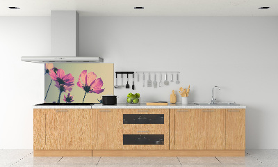 Spatplaat keuken Roze bloemen