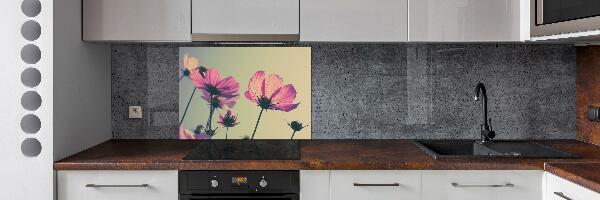 Spatplaat keuken Roze bloemen