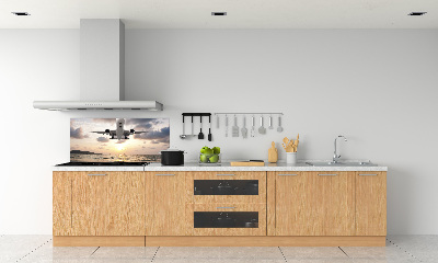 Panel do kuchni Samolot nad morzem