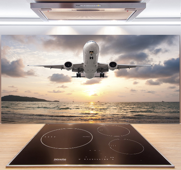 Panel do kuchni Samolot nad morzem