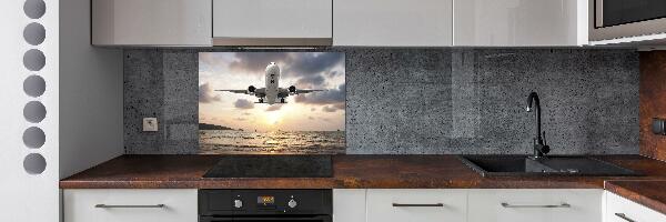 Panel do kuchni Samolot nad morzem