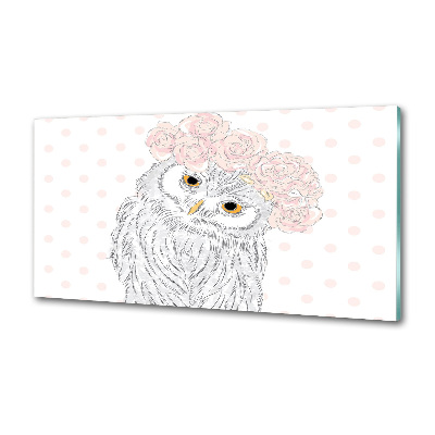 Achterwand keuken Uil in een krans