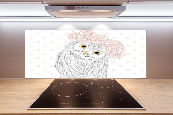 Panel do kuchni Sowa w wianku