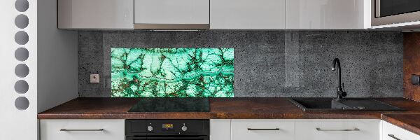 Glazen achterwand keuken Malachiettextuur