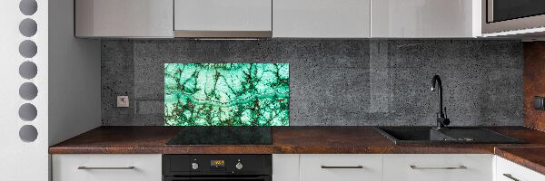 Glazen achterwand keuken Malachiettextuur