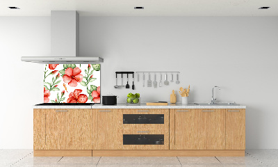 Glazen achterwand keuken Tropische bloemen