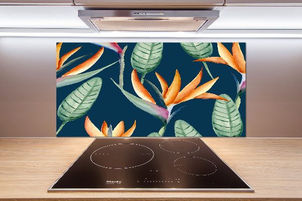 Spatscherm keuken Strelitzia reginae