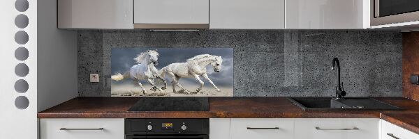 Spatscherm keuken Witte paardenstrand