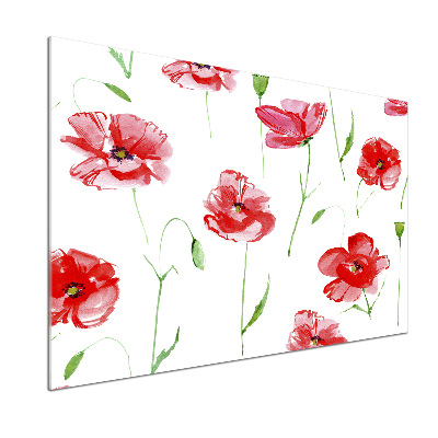 Achterwand keuken Klaprozen