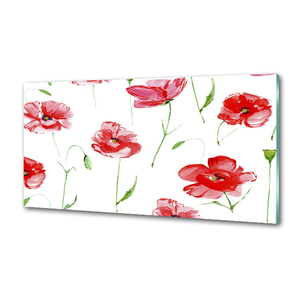 Achterwand keuken Klaprozen