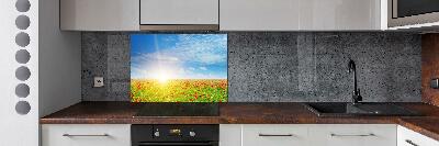 Panel dekor szkło Pole maków