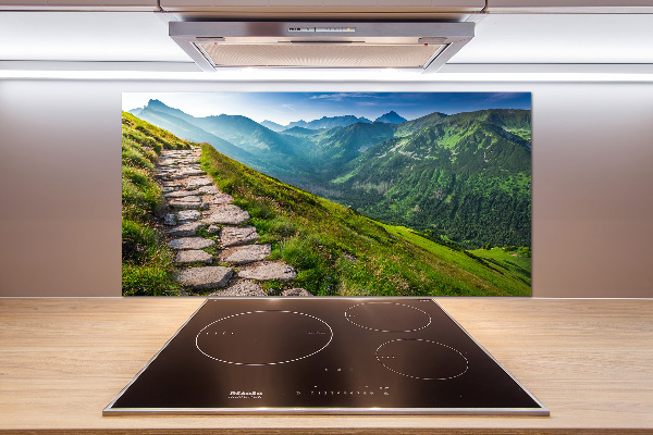 Glazen achterwand keuken Wandelpad in het Tatragebergte