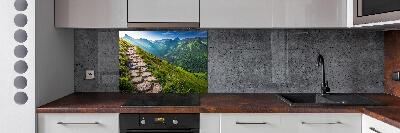 Glazen achterwand keuken Wandelpad in het Tatragebergte