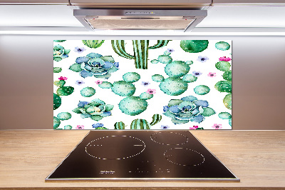Glazen achterwand keuken Cactussen