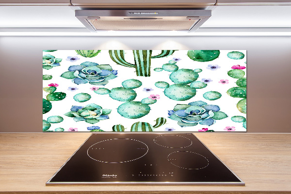 Glazen achterwand keuken Cactussen
