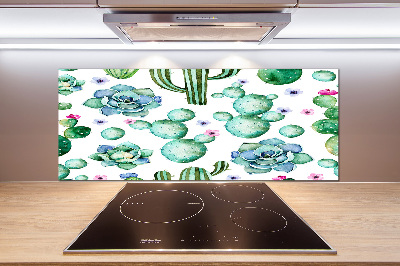Glazen achterwand keuken Cactussen