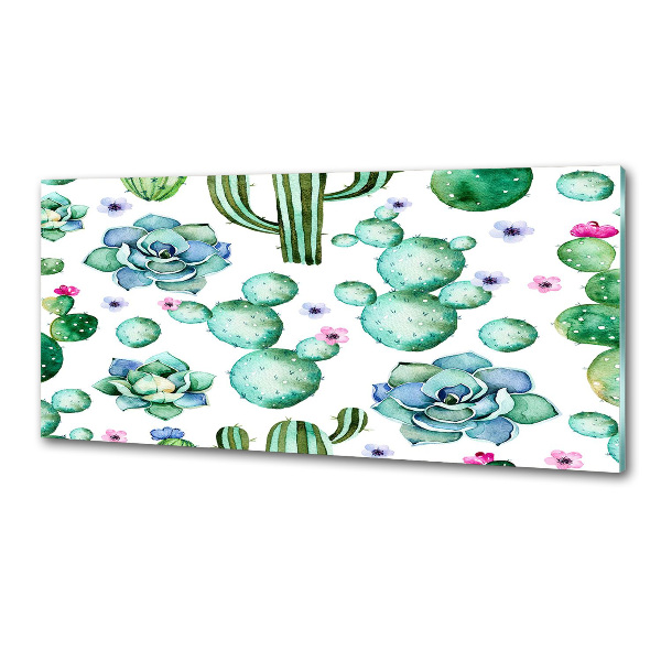 Glazen achterwand keuken Cactussen