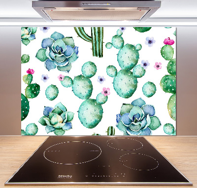 Glazen achterwand keuken Cactussen