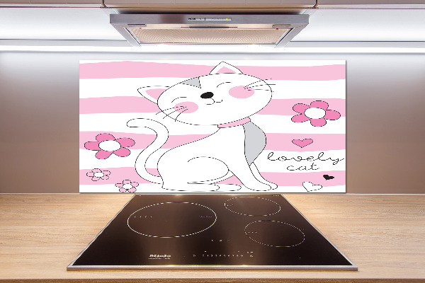 Keuken achterwand Witte kat