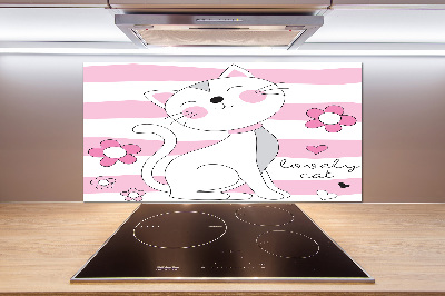 Panel między meble w kuchni Biały kot