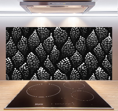Glazen achterwand keuken Zwart-witte stippen