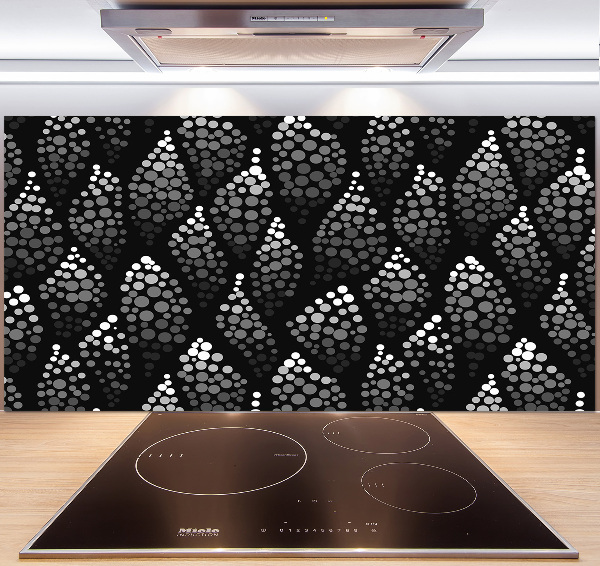 Panel lacobel Czarno-białe kropki