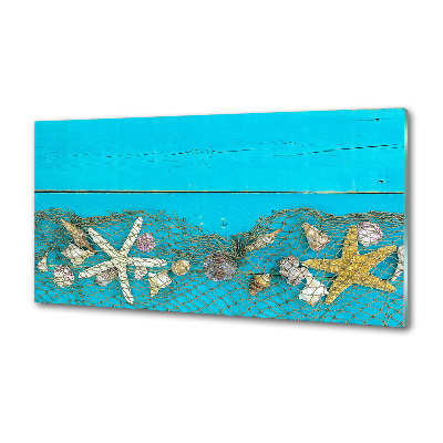 Glazen achterwand keuken Zeesterren en schelpen