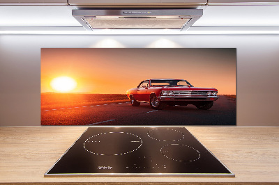 Glazen achterwand keuken Rode auto