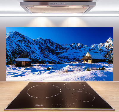 Glazen achterwand keuken Huizen in het Tatragebergte