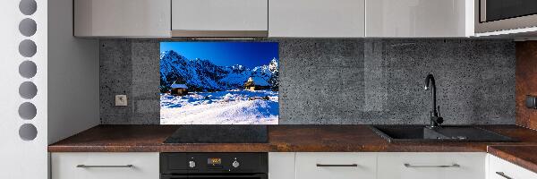 Glazen achterwand keuken Huizen in het Tatragebergte