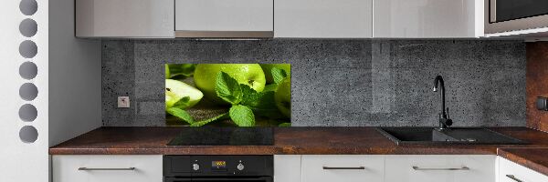 Glazen achterwand keuken Groene appels