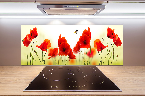 Achterwand keuken Klaprozen