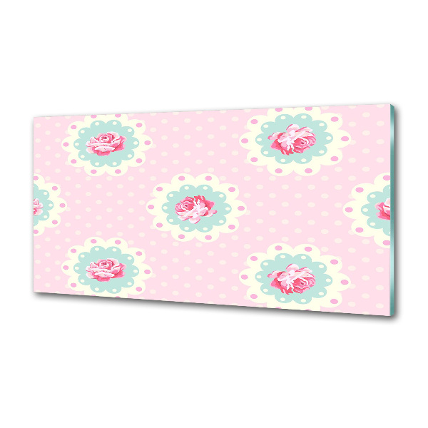 Panel szklany do kuchni Róże