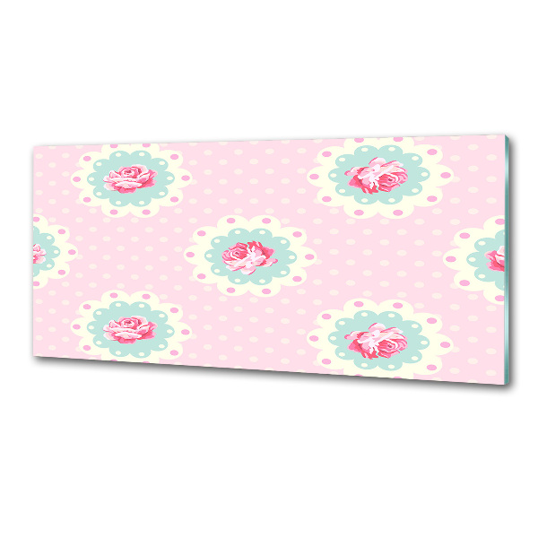 Panel szklany do kuchni Róże