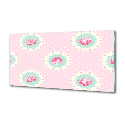 Panel szklany do kuchni Róże