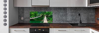 Glazen achterwand keuken Brug over de rivier