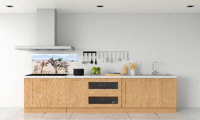 Spatplaat keuken Zebra's in de bergen