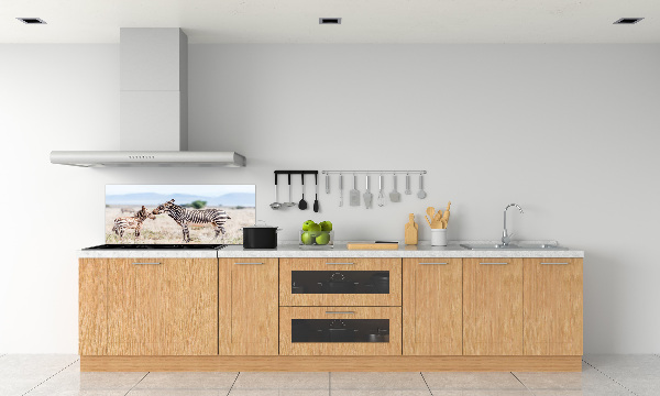 Spatplaat keuken Zebra's in de bergen