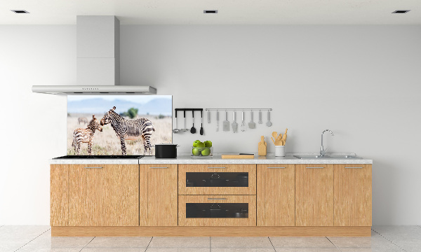 Spatplaat keuken Zebra's in de bergen