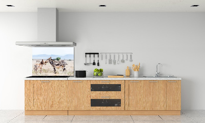 Spatplaat keuken Zebra's in de bergen