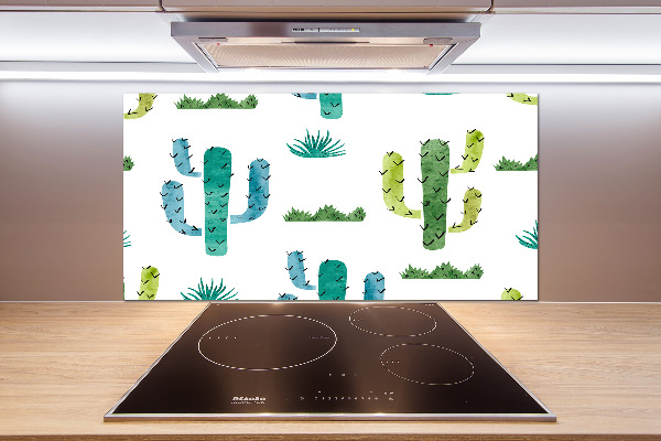 Glazen achterwand keuken Cactussen