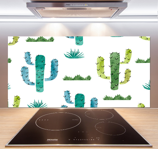 Glazen achterwand keuken Cactussen