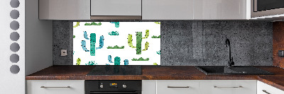 Glazen achterwand keuken Cactussen