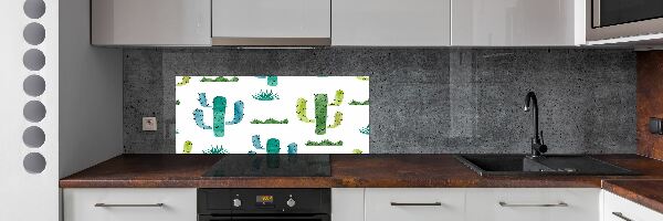 Glazen achterwand keuken Cactussen