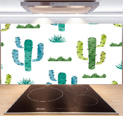 Glazen achterwand keuken Cactussen