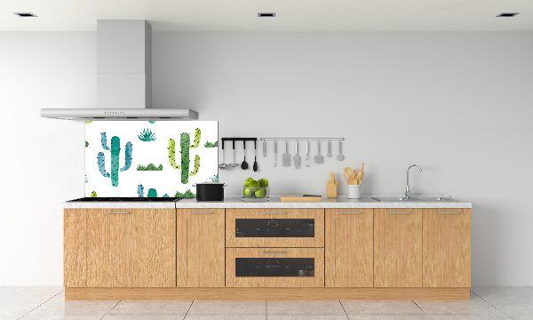 Glazen achterwand keuken Cactussen
