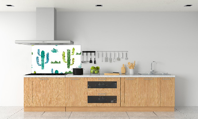Glazen achterwand keuken Cactussen
