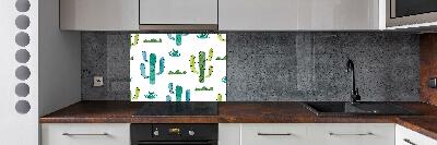 Glazen achterwand keuken Cactussen