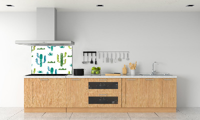 Glazen achterwand keuken Cactussen